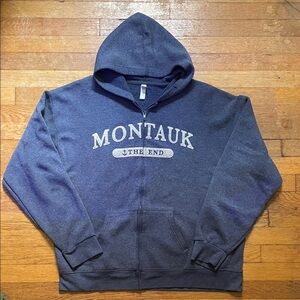 Montauk ‘The End’ Embroidered  Full Zip Hoodie XL